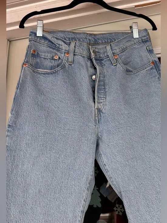 Levi’s 501 Original Jeans Light Wash Straight Leg High Rise - size W29 L26 - Picture 3 of 7